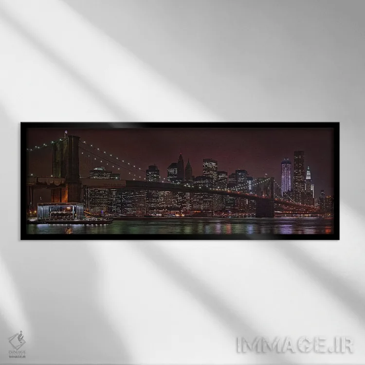 تابلو دکوراتیو Brooklyn Bridge, Manhattan, New York City, New York Sta… اثر پانورامیک ایمجز - نمای قابدار مشکی