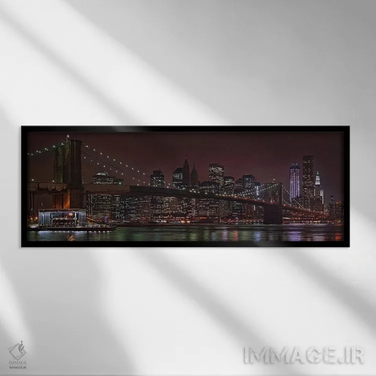 تابلو دکوراتیو Brooklyn Bridge, Manhattan, New York City, New York Sta… اثر پانورامیک ایمجز - نمای قابدار مشکی