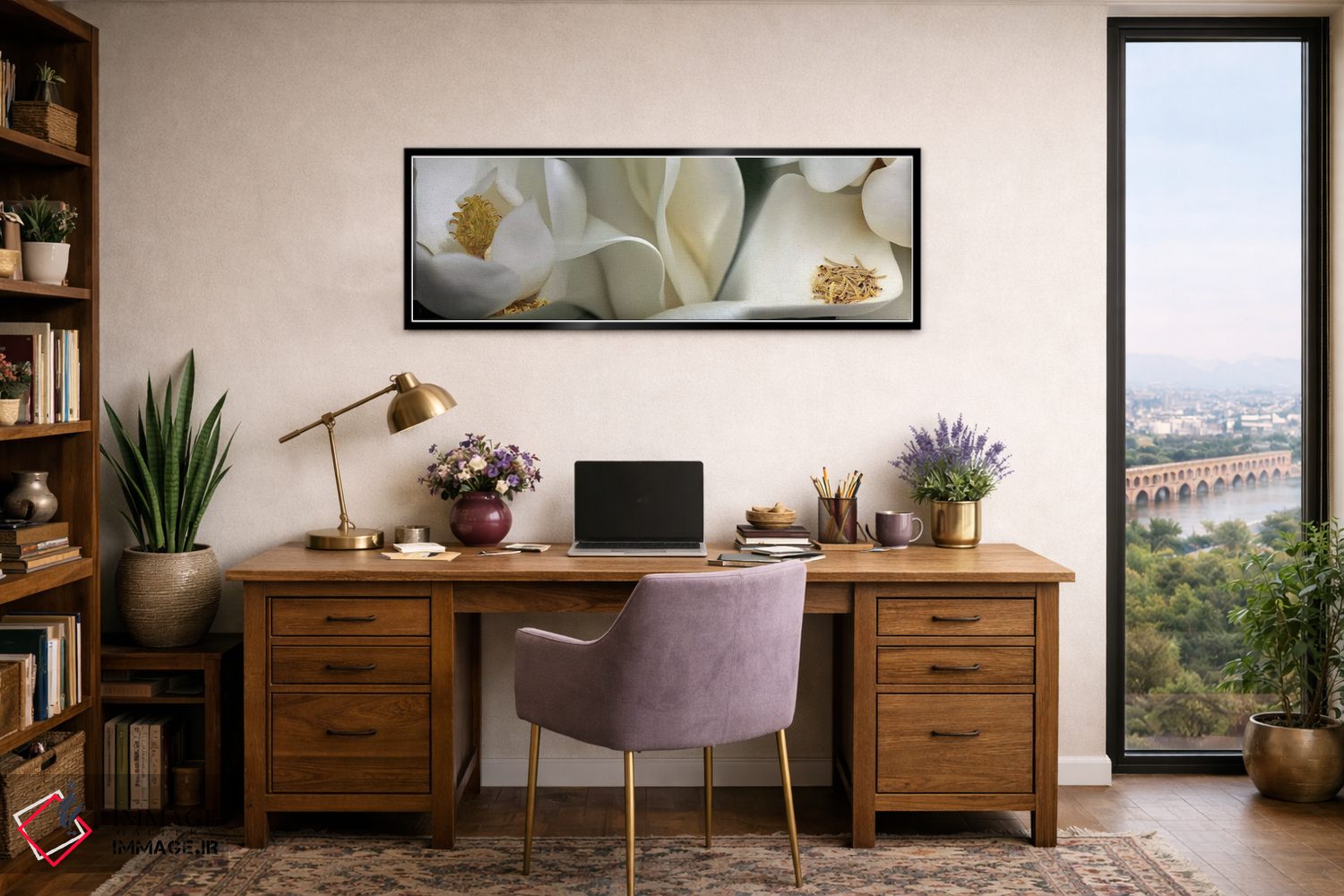 تابلو دکوراتیو گل های مگنولیا بهشتی اثر پانورامیک ایمجز - D2B