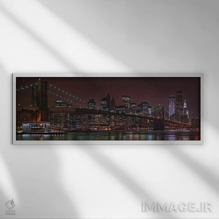 تابلو دکوراتیو Brooklyn Bridge, Manhattan, New York City, New York Sta… اثر پانورامیک ایمجز - نمای قابدار سفید