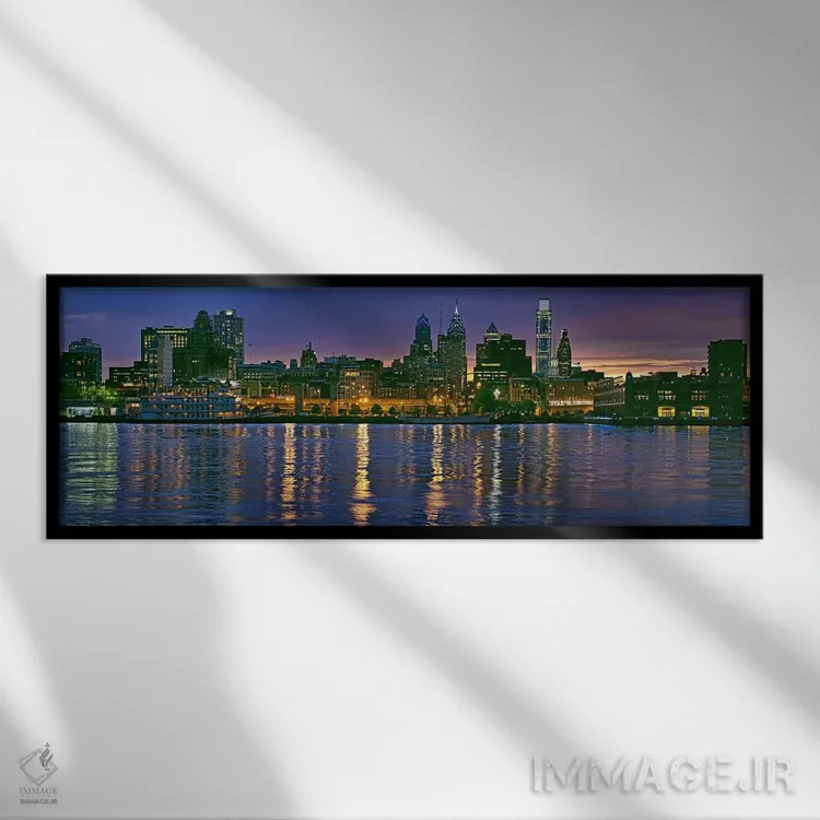 تابلو دکوراتیو River Delaware, Philadelphia, Pennsylvania, USA" - "ساخ… اثر پانورامیک ایمجز - نمای قابدار مشکی