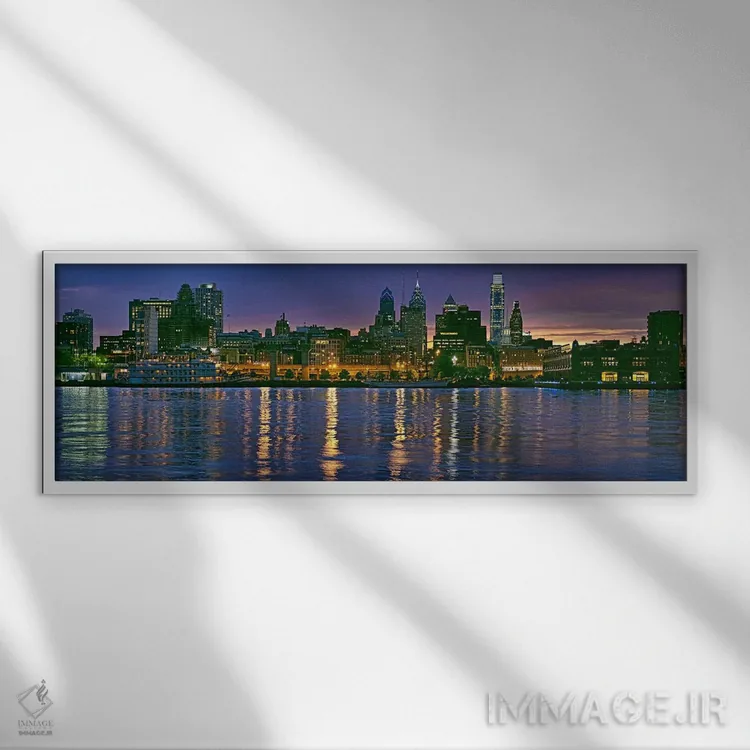 تابلو دکوراتیو River Delaware, Philadelphia, Pennsylvania, USA" - "ساخ… اثر پانورامیک ایمجز - نمای قابدار سفید