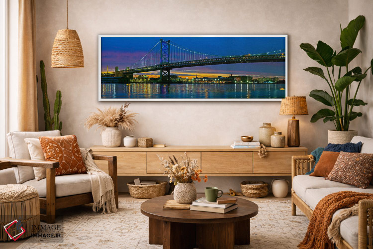 تابلو دکوراتیو Ben Franklin Bridge, River Delaware, Philadelphia, Penn… اثر پانورامیک ایمجز - D3W