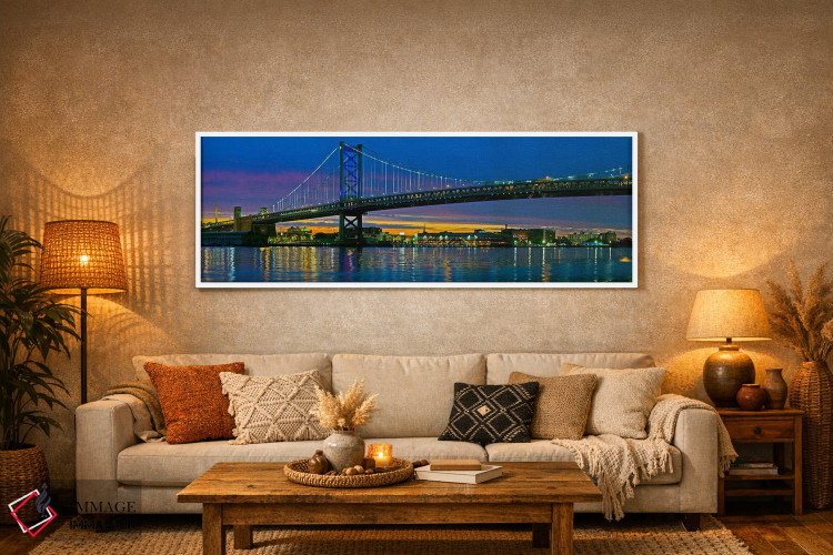 تابلو دکوراتیو Ben Franklin Bridge, River Delaware, Philadelphia, Penn… اثر پانورامیک ایمجز - D5W