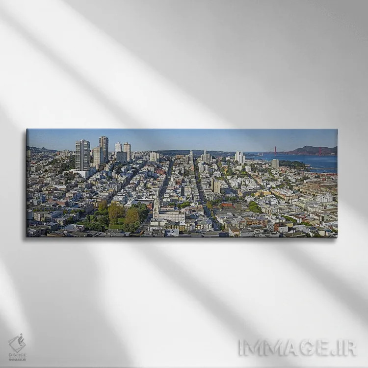 تابلو دکوراتیو Telegraph Hill, San Francisco, California, USA" - "نمای… اثر پانورامیک ایمجز - نمای روبهرو روی دیوار