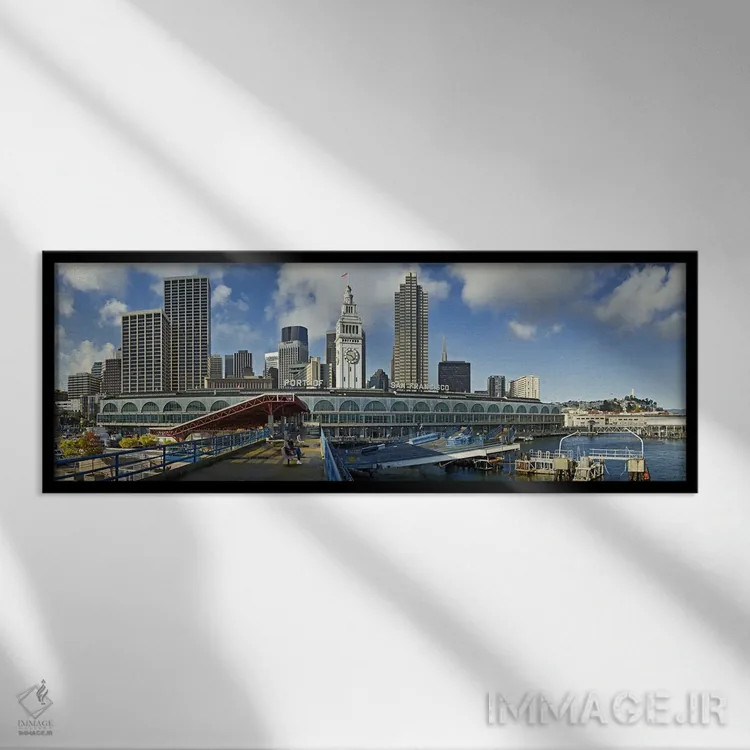 تابلو دکوراتیو The Embarcadero, San Francisco, California, USA" - "ترم… اثر پانورامیک ایمجز - نمای قابدار مشکی