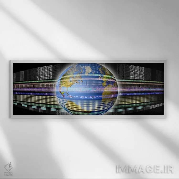 تابلو دکوراتیو زمین در بخار دیجیتال اثر پانورامیک ایمجز - نمای قابدار سفید