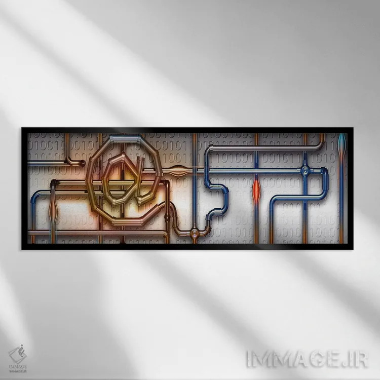 تابلو دکوراتیو اطلاعات لوله اثر پانورامیک ایمجز - نمای قابدار مشکی