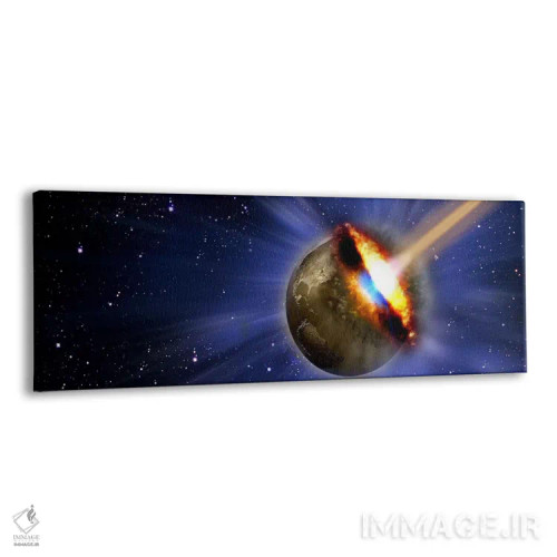 تابلو دکوراتیو دنباله دار برخوردکننده به زمین اثر پانورامیک ایمجز - نمای پرسپکتیو محصول