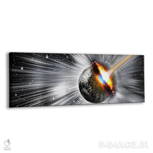 تابلو دکوراتیو زمین مورد اصابت دنباله دار اثر پانورامیک ایمجز - نمای پرسپکتیو محصول