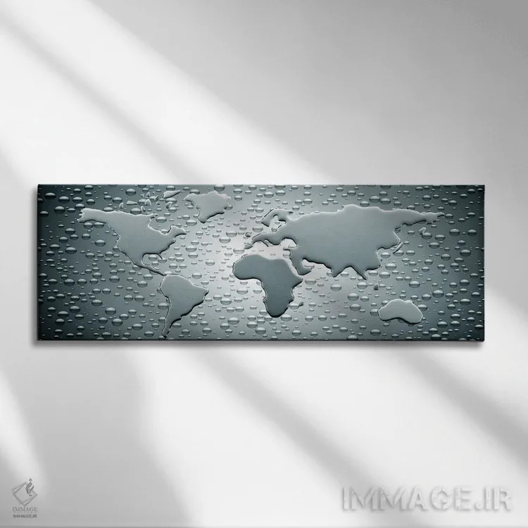 تابلو انتزاعی نفت زمین را خفه می کند اثر پانورامیک ایمجز - نمای روبهرو روی دیوار