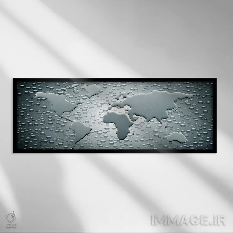 تابلو انتزاعی نفت زمین را خفه می کند اثر پانورامیک ایمجز - نمای قابدار مشکی