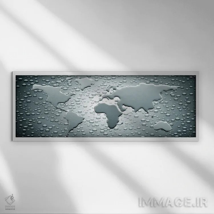 تابلو انتزاعی نفت زمین را خفه می کند اثر پانورامیک ایمجز - نمای قابدار سفید
