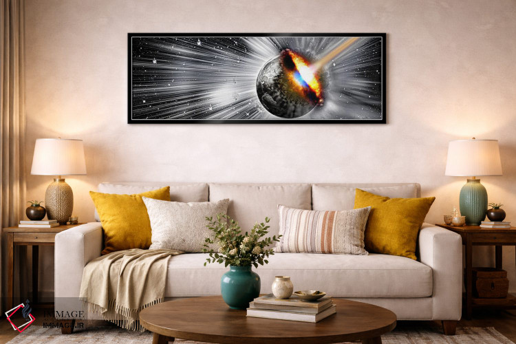 تابلو دکوراتیو زمین مورد اصابت دنباله دار اثر پانورامیک ایمجز - D3B