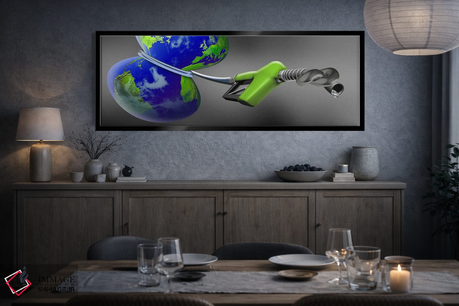 تابلو دکوراتیو نفت خفه کننده زمین اثر پانورامیک ایمجز - D4B