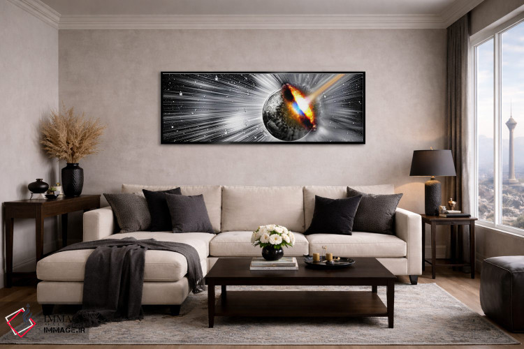 تابلو دکوراتیو زمین مورد اصابت دنباله دار اثر پانورامیک ایمجز - D6B