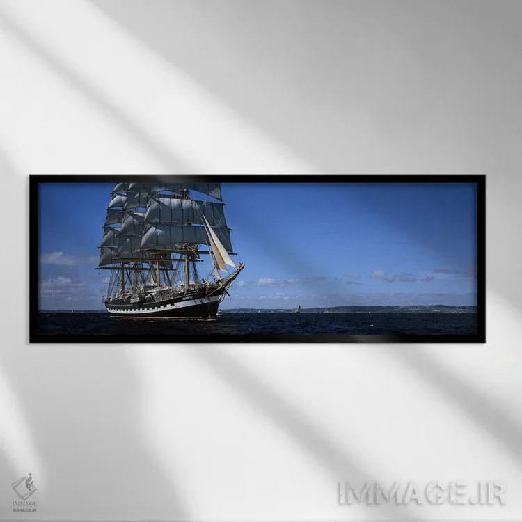 تابلو دکوراتیو مسابقه کشتی های بلند در اقیانوس، خلیج دو دوارنز، فینیست… اثر پانورامیک ایمجز - نمای قابدار مشکی