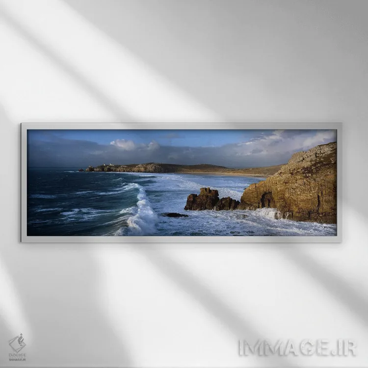 تابلو دکوراتیو شبه جزیره کروزون، فینیستر، بریتانی، فرانسه اثر پانورامیک ایمجز - نمای قابدار سفید
