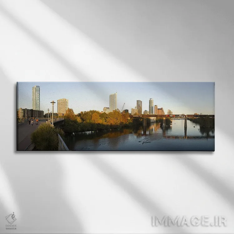 تابلو دکوراتیو آسمان خراش ها در یک شهر، پل پیاده رو خیابان لامار، آستی… اثر پانورامیک ایمجز - نمای روبهرو روی دیوار