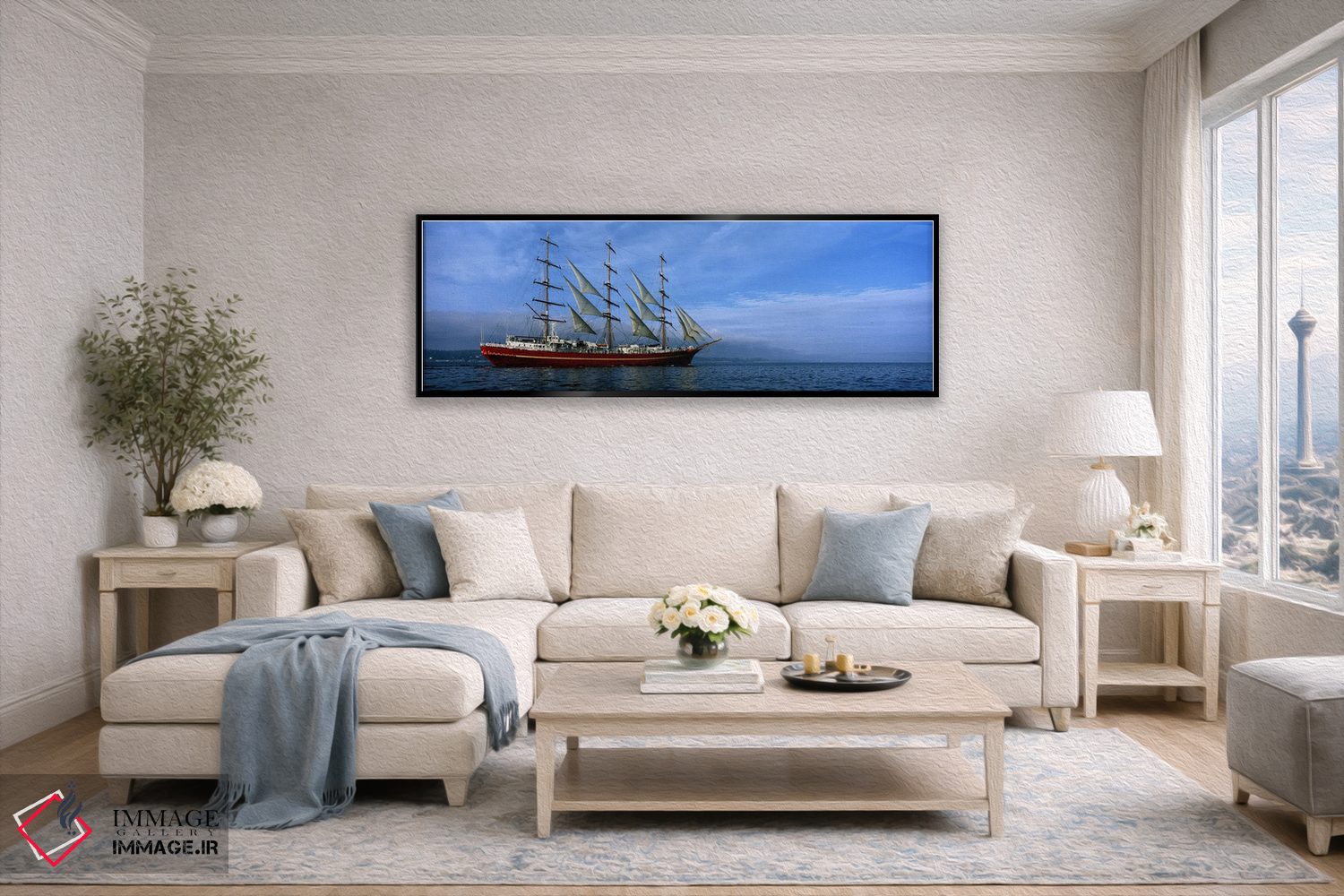 تابلو دکوراتیو مسابقه کشتی های بلند در اقیانوس، خلیج دو دوارنز، فینیست… اثر پانورامیک ایمجز - D5B