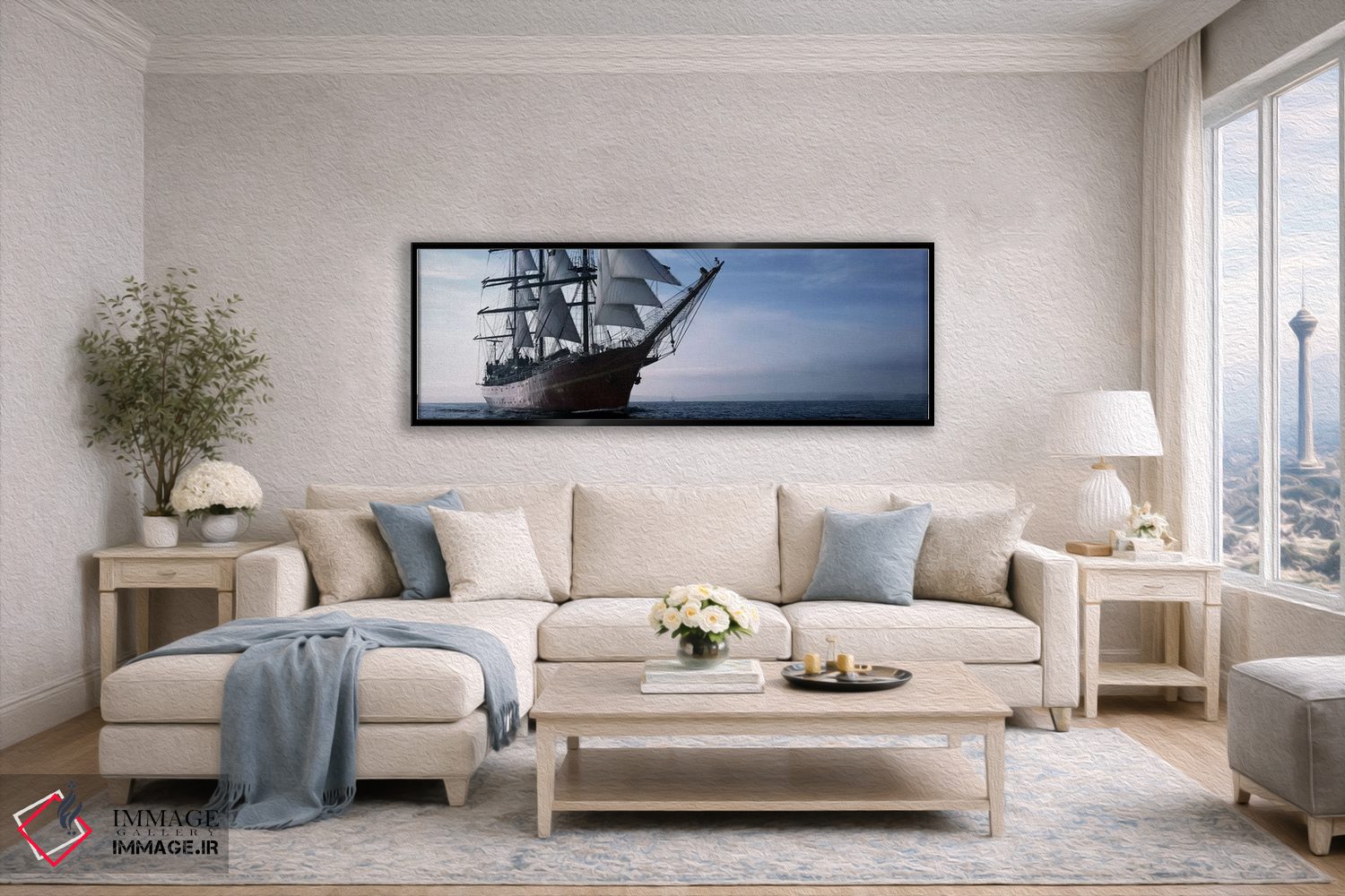 تابلو دکوراتیو مسابقه کشتی های بلند در اقیانوس، خلیج دو دوارنز، فینیست… اثر پانورامیک ایمجز - D5B