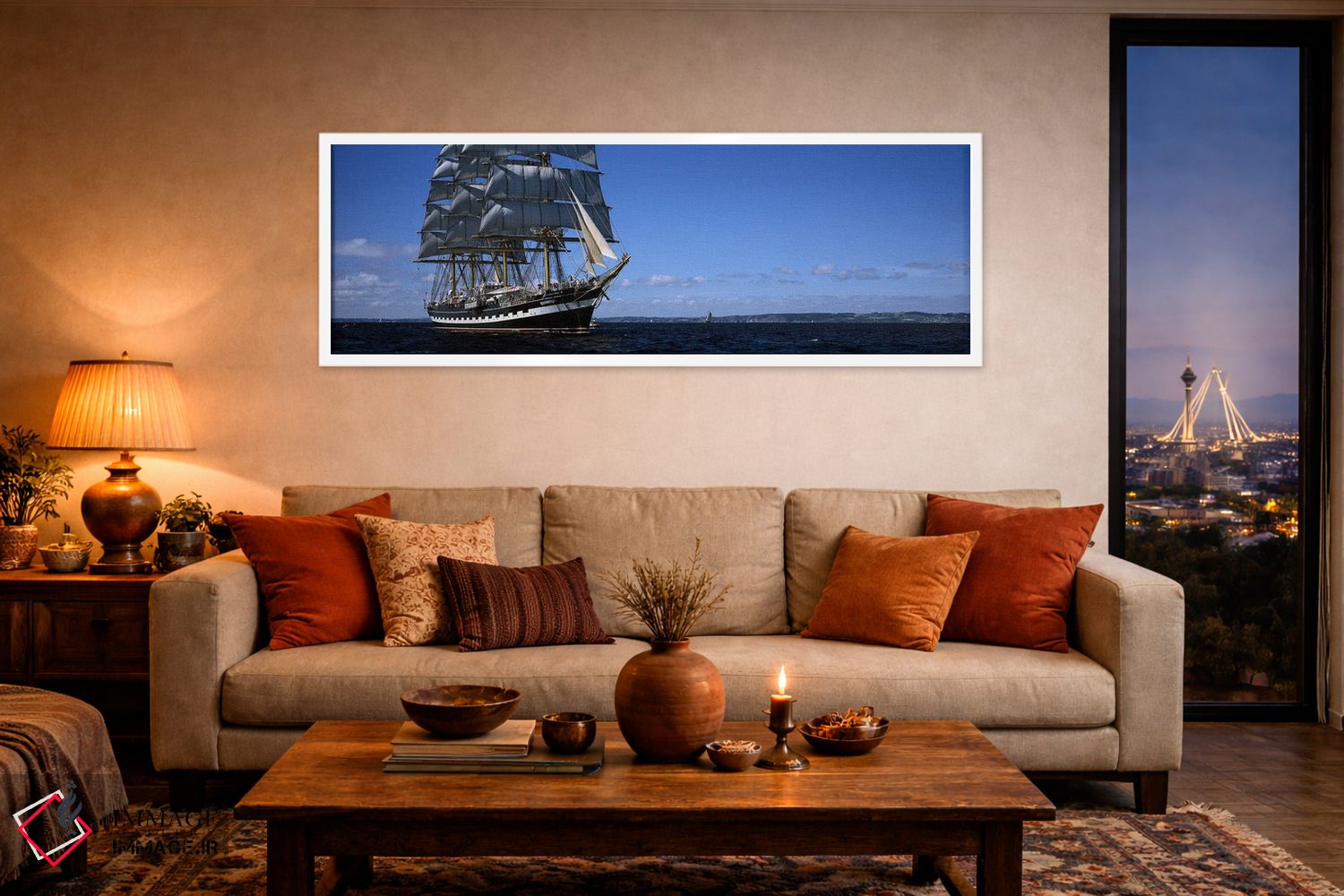 تابلو دکوراتیو مسابقه کشتی های بلند در اقیانوس، خلیج دو دوارنز، فینیست… اثر پانورامیک ایمجز - D3W