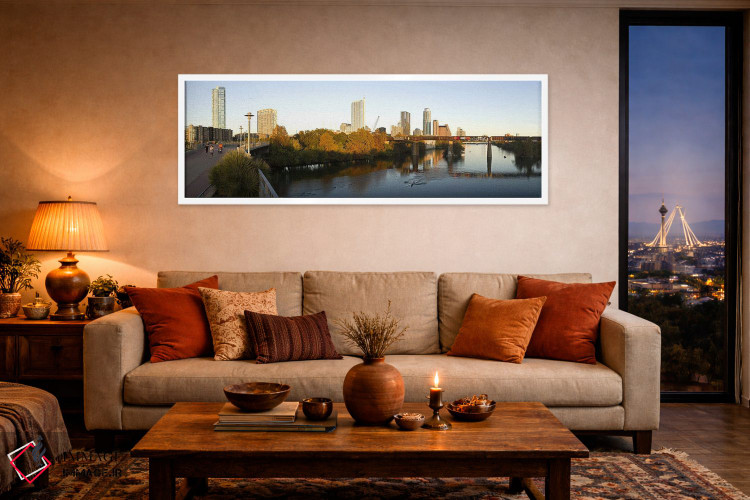 تابلو دکوراتیو آسمان خراش ها در یک شهر، پل پیاده رو خیابان لامار، آستی… اثر پانورامیک ایمجز - D4W