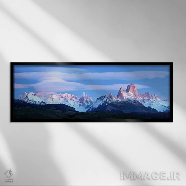 تابلو دکوراتیو چشم انداز کوهستانی ابری، گروه فیتز روی-توره، آندها، مید… اثر پانورامیک ایمجز - نمای قابدار مشکی