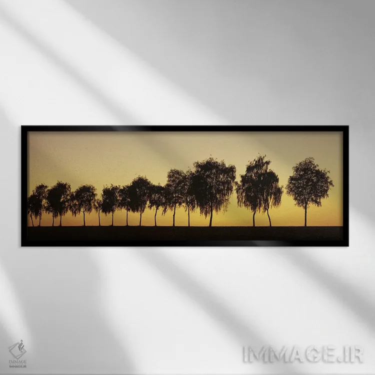 تابلو دکوراتیو خیابان درختی در هنگام غروب، هوهن لوه، بادن-وورتمبرگ، آل… اثر پانورامیک ایمجز - نمای قابدار مشکی