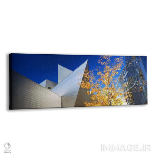 تابلو دکوراتیو نمایی از آسمان خراش ها از زاویه پایین، مرکز شهر دنور، د… اثر پانورامیک ایمجز - نمای پرسپکتیو محصول