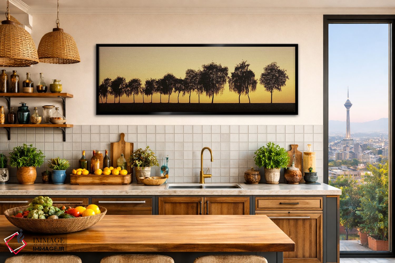 تابلو دکوراتیو خیابان درختی در هنگام غروب، هوهن لوه، بادن-وورتمبرگ، آل… اثر پانورامیک ایمجز - D2B