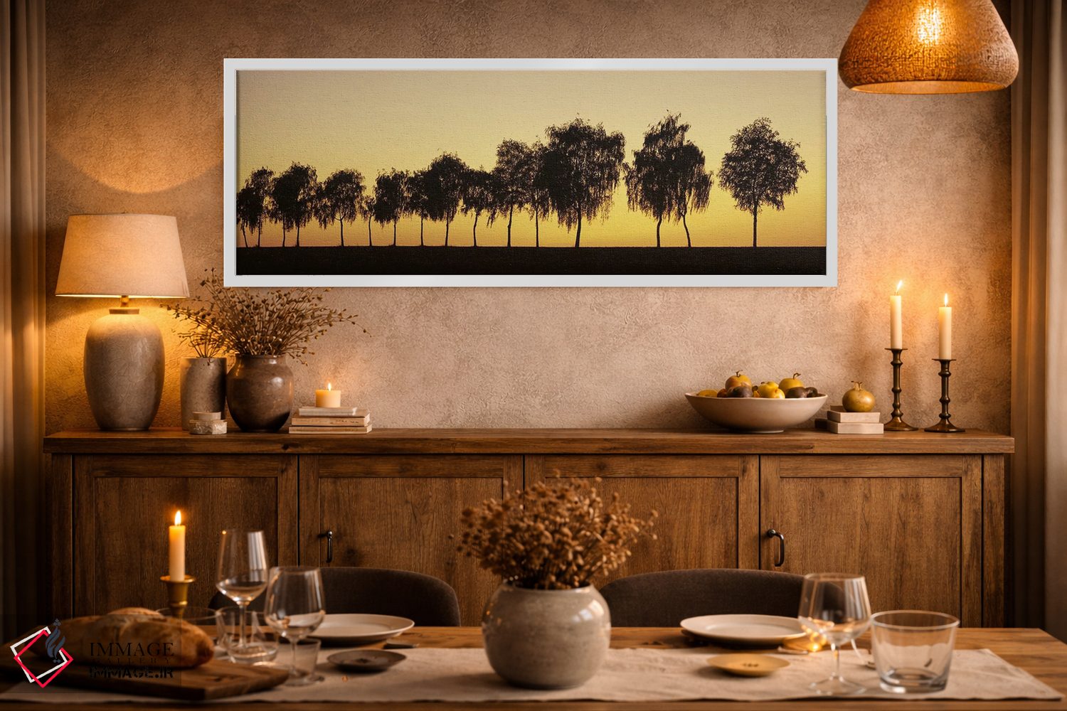 تابلو دکوراتیو خیابان درختی در هنگام غروب، هوهن لوه، بادن-وورتمبرگ، آل… اثر پانورامیک ایمجز - D1W