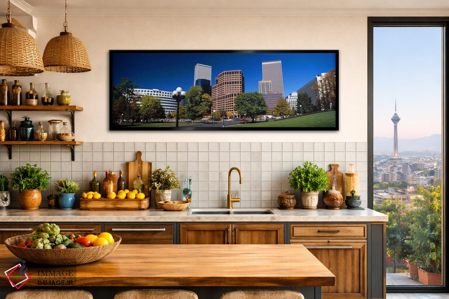 تابلو دکوراتیو ساختمان ها در یک شهر، مرکز شهر دنور، دنور، کلرادو، ایال… اثر پانورامیک ایمجز - D2B