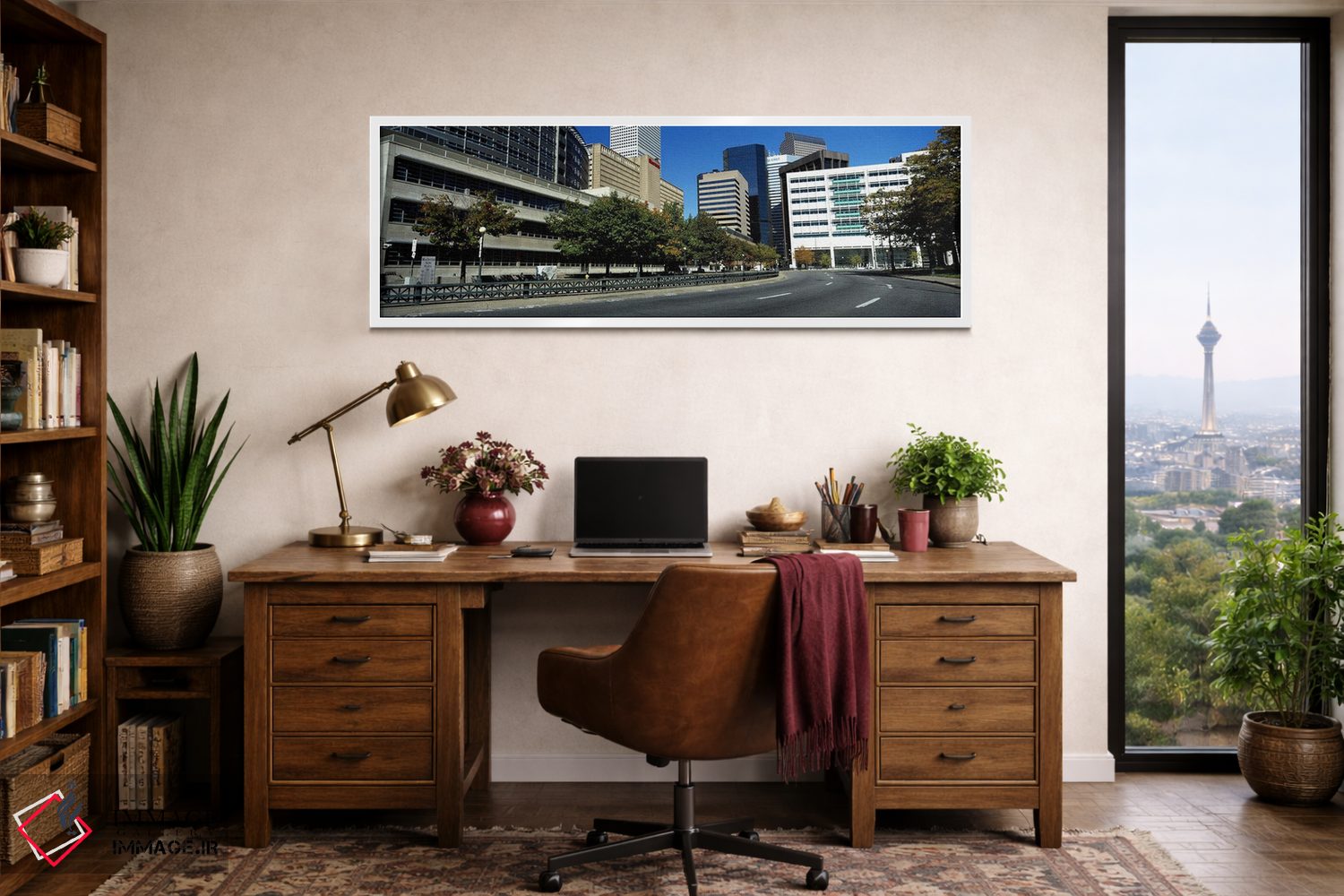 تابلو دکوراتیو ساختمان ها در یک شهر، مرکز شهر دنور، دنور، کلرادو، ایال… اثر پانورامیک ایمجز - D2W