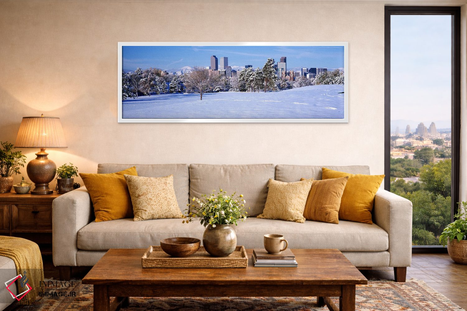 تابلو دکوراتیو شهر دنور در زمستان، کلرادو، ایالات متحده ۲۰۱۱ #۲ اثر پانورامیک ایمجز - D3W