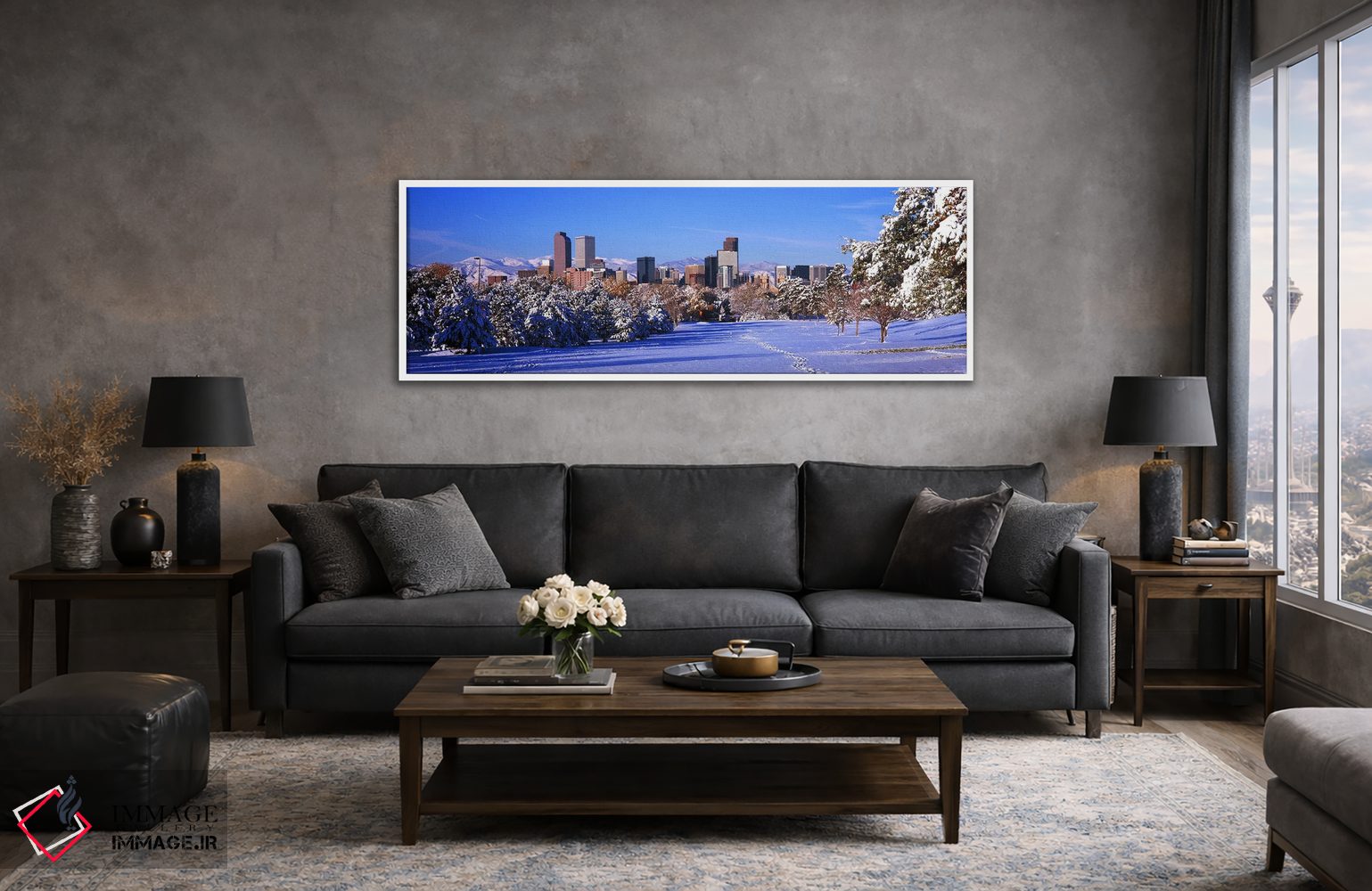 تابلو دکوراتیو شهر دنور در زمستان، کلرادو، ایالات متحده ۲۰۱۱ اثر پانورامیک ایمجز - D4W