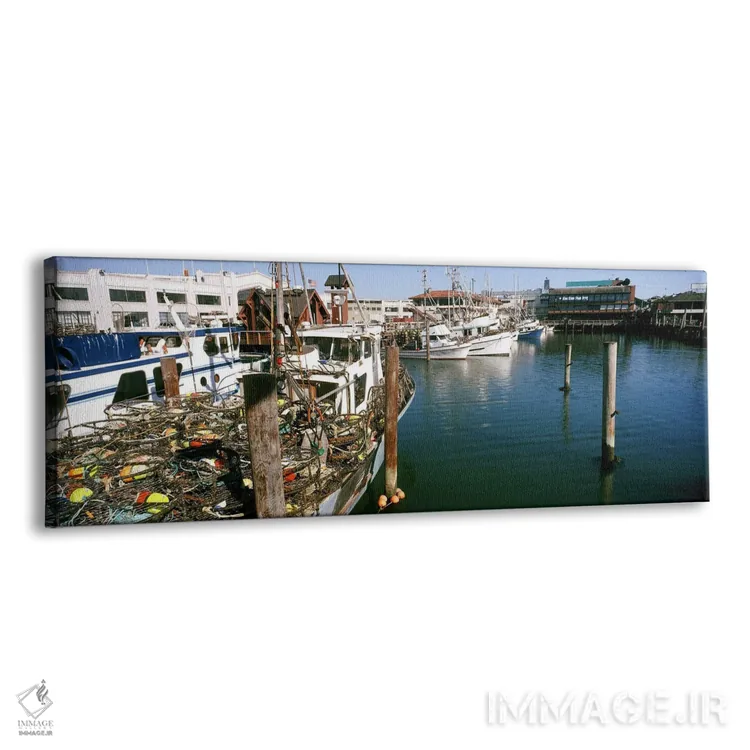 تابلو دکوراتیو قایق های ماهیگیری در اسکله، اسکله ماهیگیران، سانفرانسیس… اثر پانورامیک ایمجز - نمای پرسپکتیو محصول