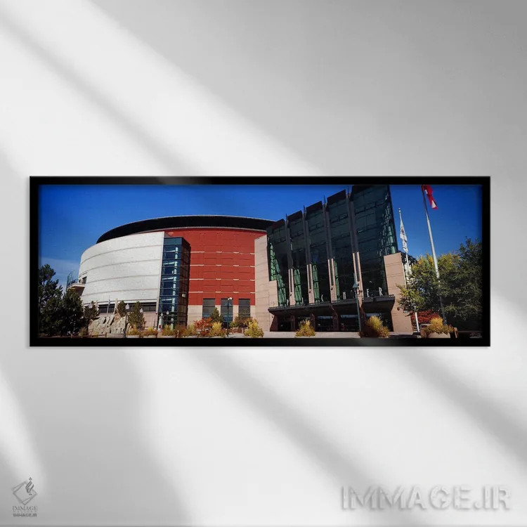 تابلو دکوراتیو ساختمان در یک شهر، مرکز پپسی، دنور، شهرستان دنور، کلراد… اثر پانورامیک ایمجز - نمای قابدار مشکی