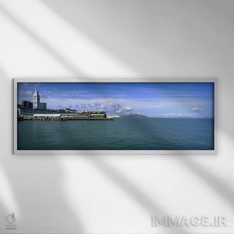 تابلو دکوراتیو ساختمان ها در کنار آب، سانفرانسیسکو، کالیفرنیا، ایالات… اثر پانورامیک ایمجز - نمای قابدار سفید