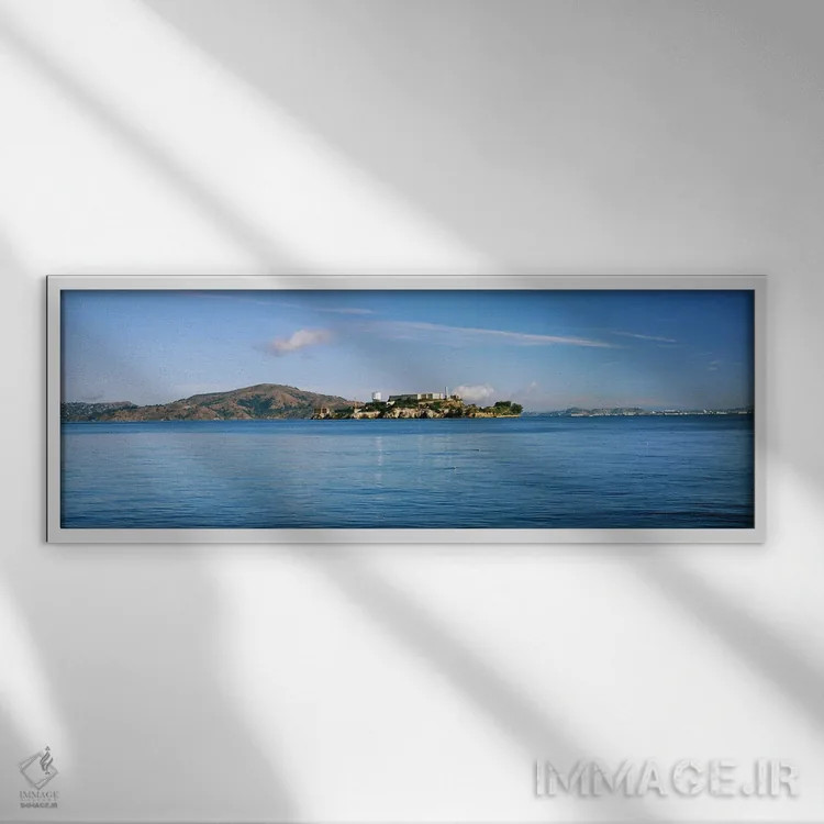 تابلو دکوراتیو جزیره آلکاتراز، سانفرانسیسکو، کالیفرنیا، ایالات متحده اثر پانورامیک ایمجز - نمای قابدار سفید