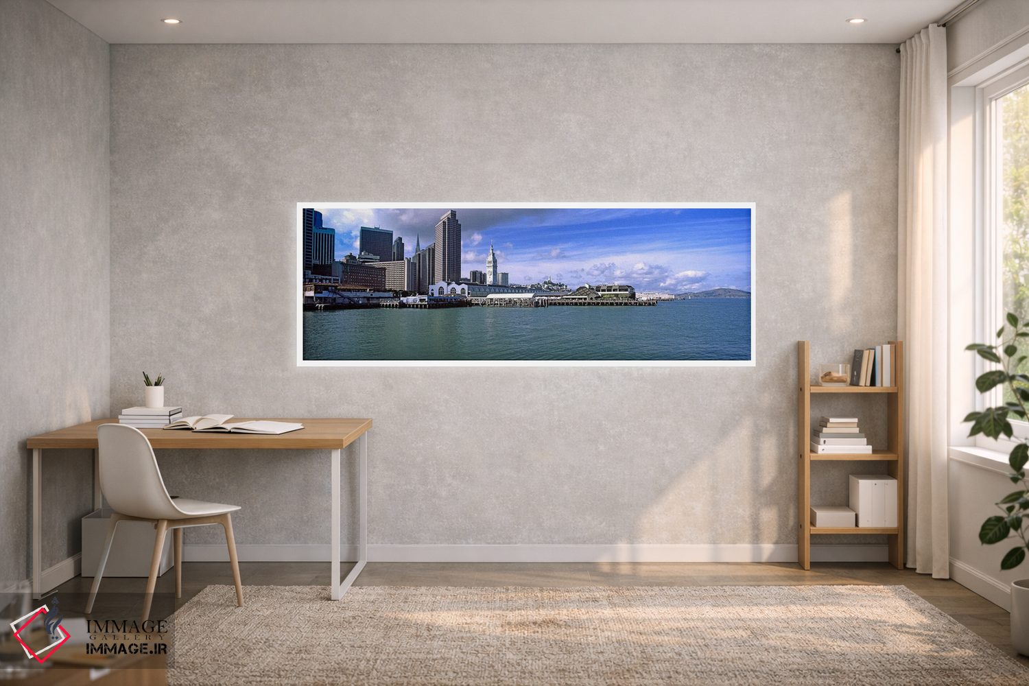 تابلو دکوراتیو ساختمان ها در کنار آب، سانفرانسیسکو، کالیفرنیا، ایالات… اثر پانورامیک ایمجز - D1W
