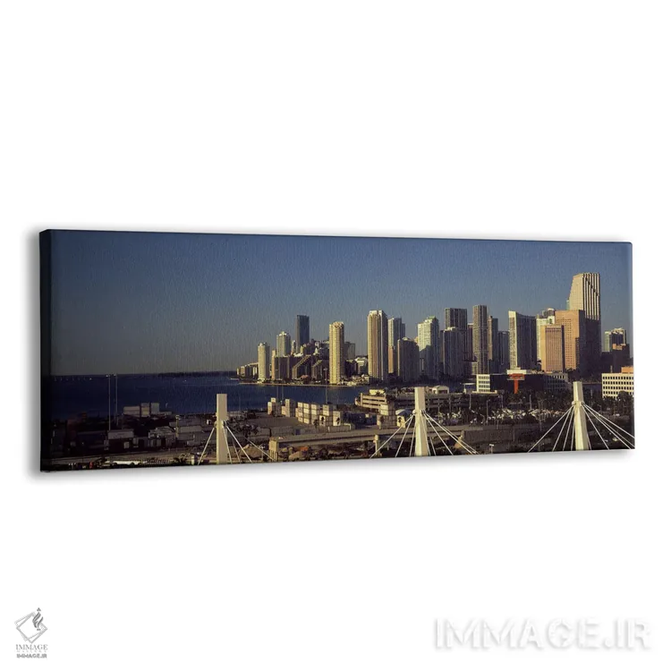 تابلو دکوراتیو ساختمان ها در یک شهر، میامی، فلوریدا، ایالات متحده اثر پانورامیک ایمجز - نمای پرسپکتیو محصول