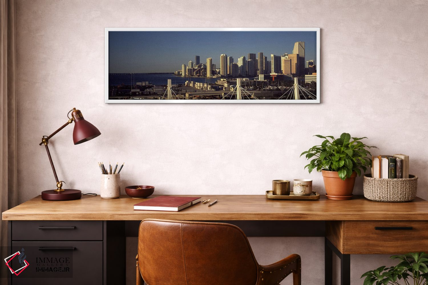 تابلو دکوراتیو ساختمان ها در یک شهر، میامی، فلوریدا، ایالات متحده اثر پانورامیک ایمجز - D3W