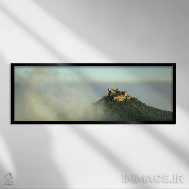 تابلو دکوراتیو قلعه بر روی تپه، بورگ هوهن تسولرن، آلپ سوابی، بادن-وورت… اثر پانورامیک ایمجز - نمای قابدار مشکی