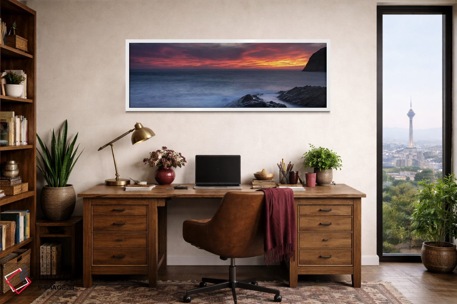 تابلو دکوراتیو سواحل در هنگام غروب، ایل-روس، کورس جنوبی، جزیره کرسیکا… اثر پانورامیک ایمجز - D1W