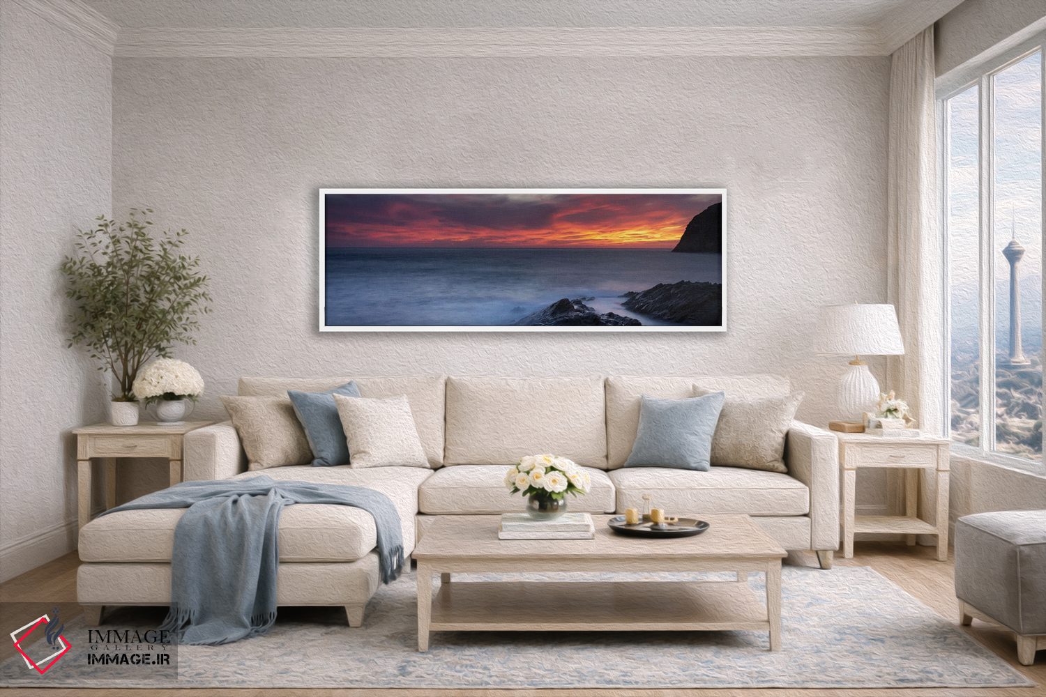 تابلو دکوراتیو سواحل در هنگام غروب، ایل-روس، کورس جنوبی، جزیره کرسیکا… اثر پانورامیک ایمجز - D4W