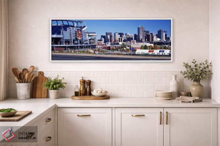 تابلو دکوراتیو استادیوم در یک شهر، میدان ورزشی اسپورتس اتوریتی در ارتف… اثر پانورامیک ایمجز - D1W