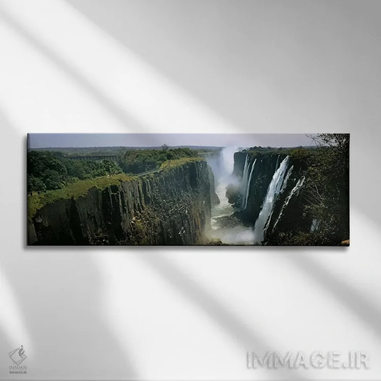تابلو دکوراتیو دره اول، آبشار ویکتوریا ، لیوینگ استون، زامبیا اثر پانورامیک ایمجز - نمای روبهرو روی دیوار