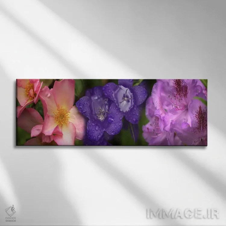 تابلو دکوراتیو نمای نزدیک از گل ها اثر پانورامیک ایمجز - نمای روبهرو روی دیوار