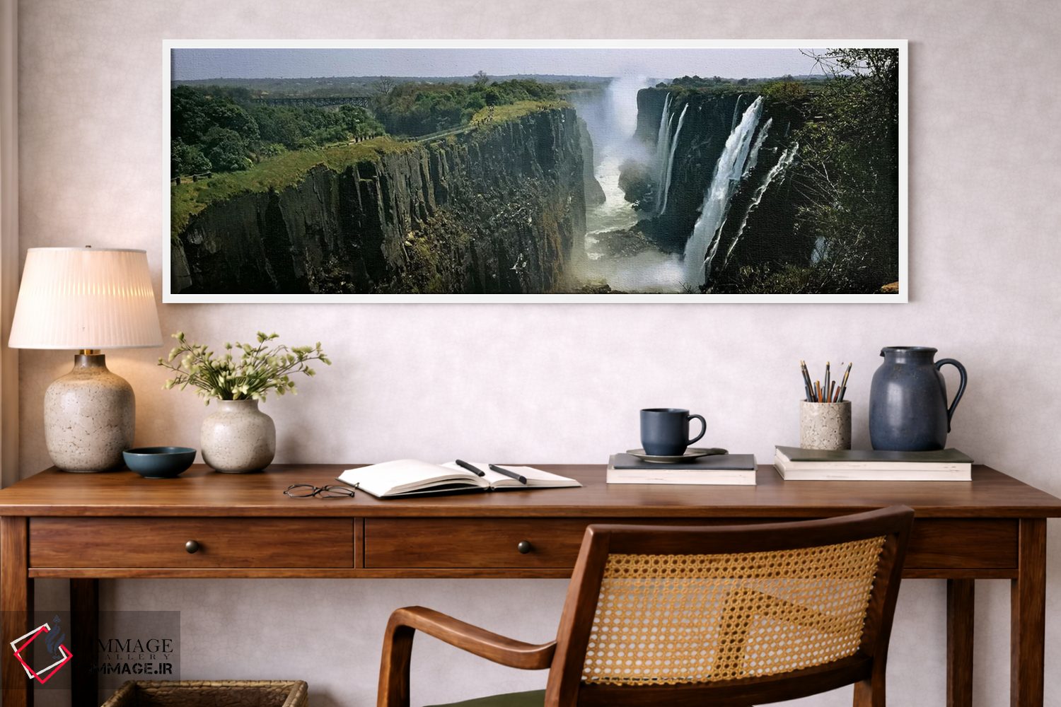 تابلو دکوراتیو دره اول، آبشار ویکتوریا ، لیوینگ استون، زامبیا اثر پانورامیک ایمجز - D1W